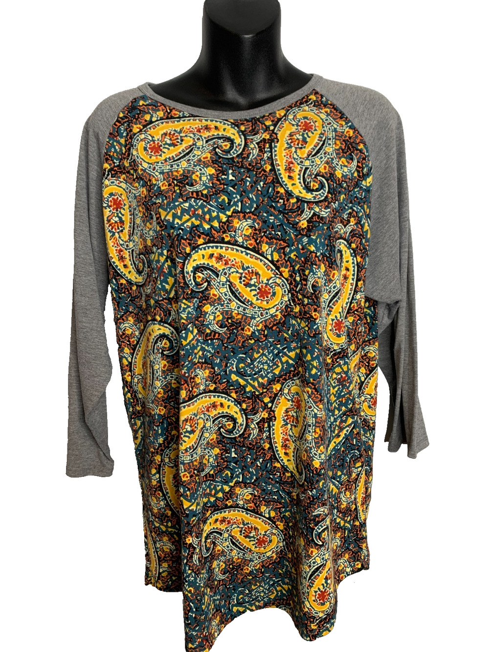 LuLaRoe Randy T-Shirt Women's XL 3/4 Sleeve Crew Neck